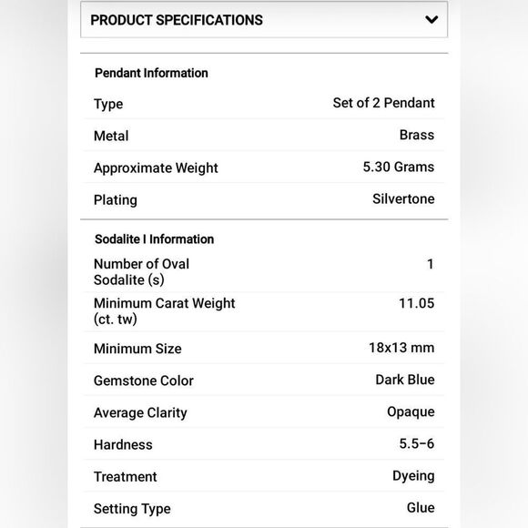 Blue Sodalite Lock and Key Pendant - Picture 15 of 16